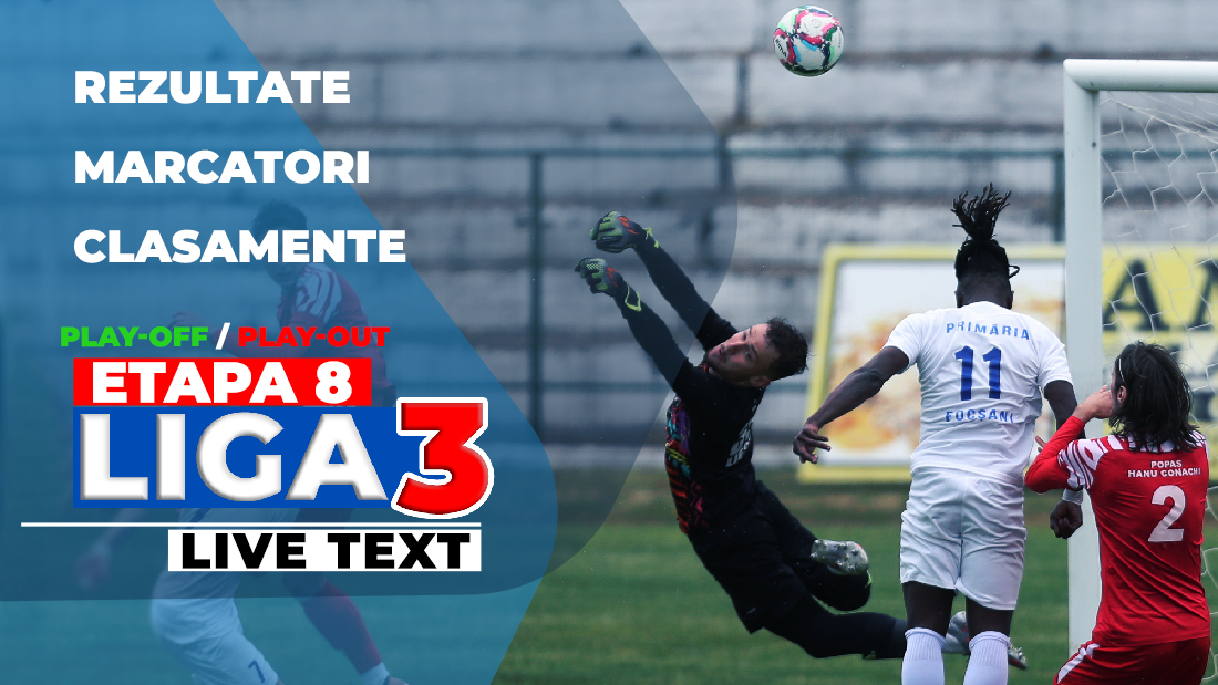 Rezultate, marcatori și clasament în etapa a opta din Liga 3.