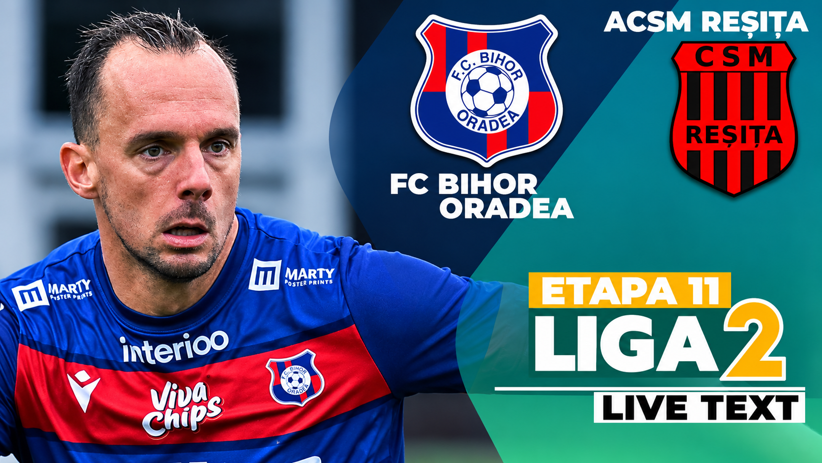 FC Bihor și Reșița deschid etapa a 11-a din Liga 2 la ora 16:00